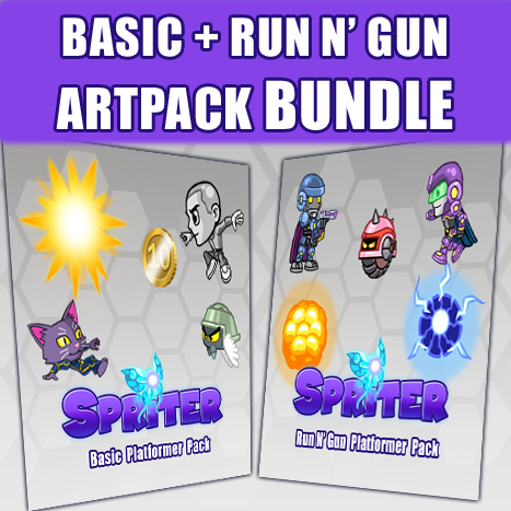 Basic and Run N' Gun Platformer Art Bundle