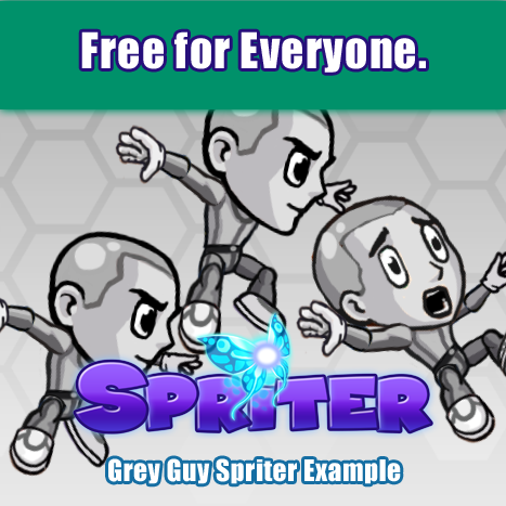 Grey Guy Free example Spriter File (platformer character)