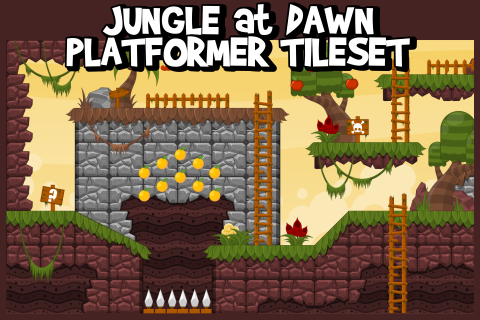 More information about "Jungle at Dawn - Platformer Tileset"
